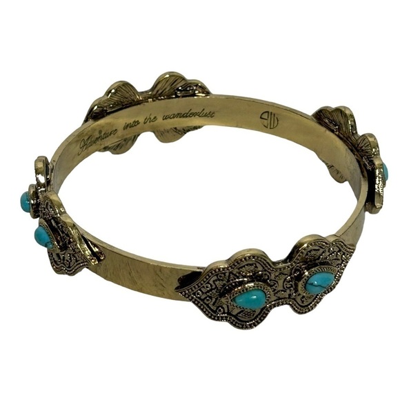 Samantha Wills Gold Plated Turquoise Engraved Adventure Into Wanderlust Bracelet - Picture 3 of 16